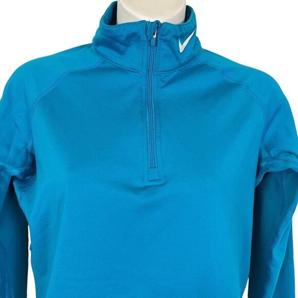 Nike Pro Combat Dri-Fit Fitted Fleece Lined 1/4 Zip Therma Shirt Top Womens M - Picture 7 of 16